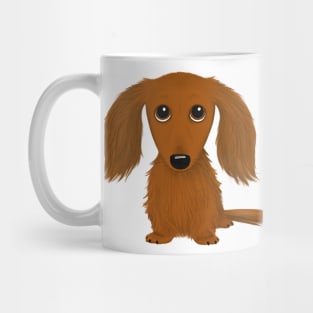 Cute Dog | Longhaired Red Dachshund | Funny Wiener Dog Mug